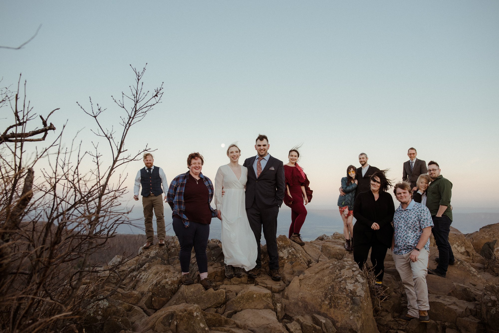 March Sunrise Hiking Elopement Ceremony with Friends and Family in Shenandoah National Park_51.jpg