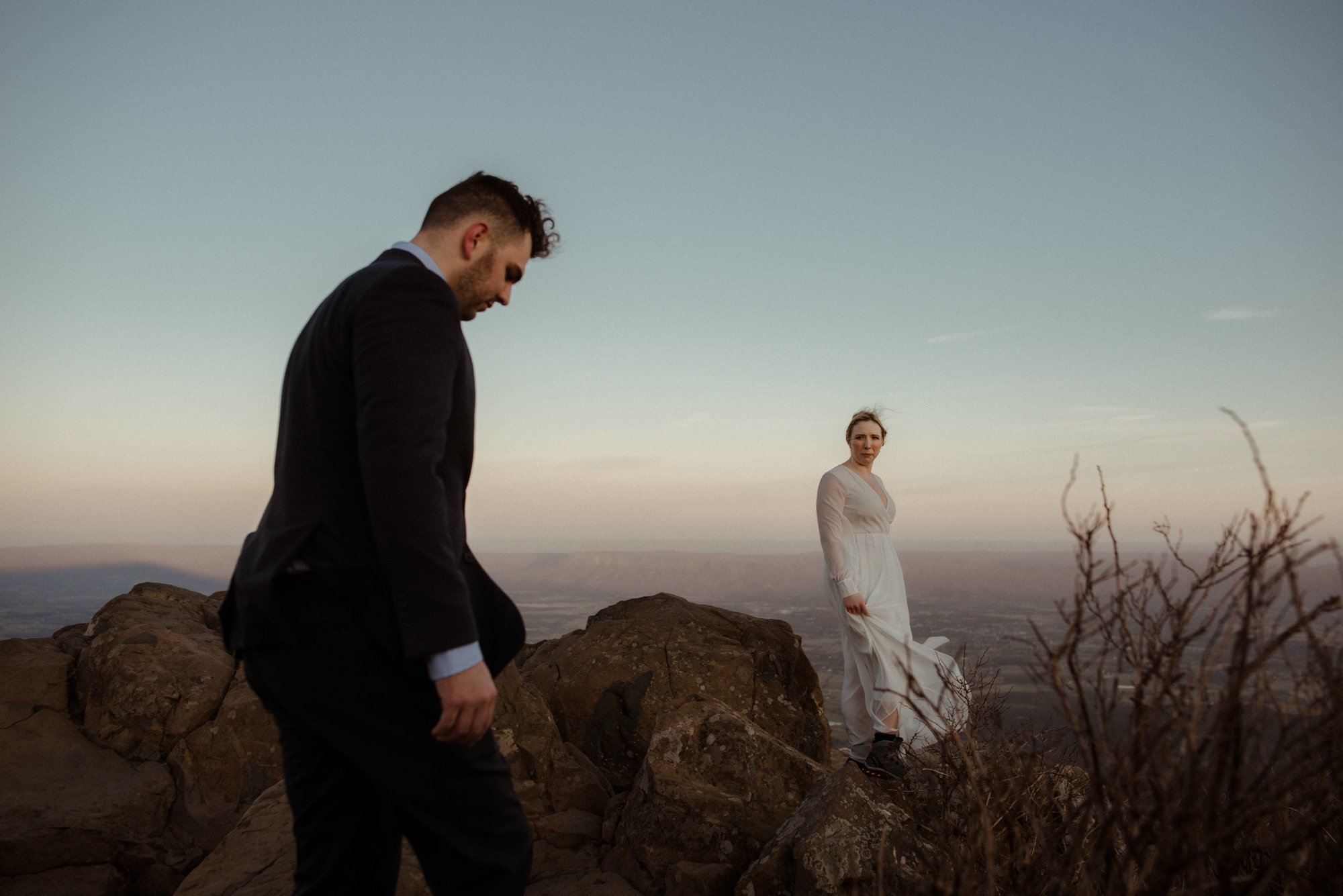 March Sunrise Hiking Elopement Ceremony with Friends and Family in Shenandoah National Park_59.jpg