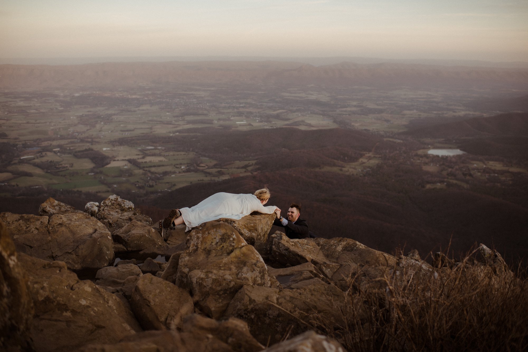 March Sunrise Hiking Elopement Ceremony with Friends and Family in Shenandoah National Park_64.jpg