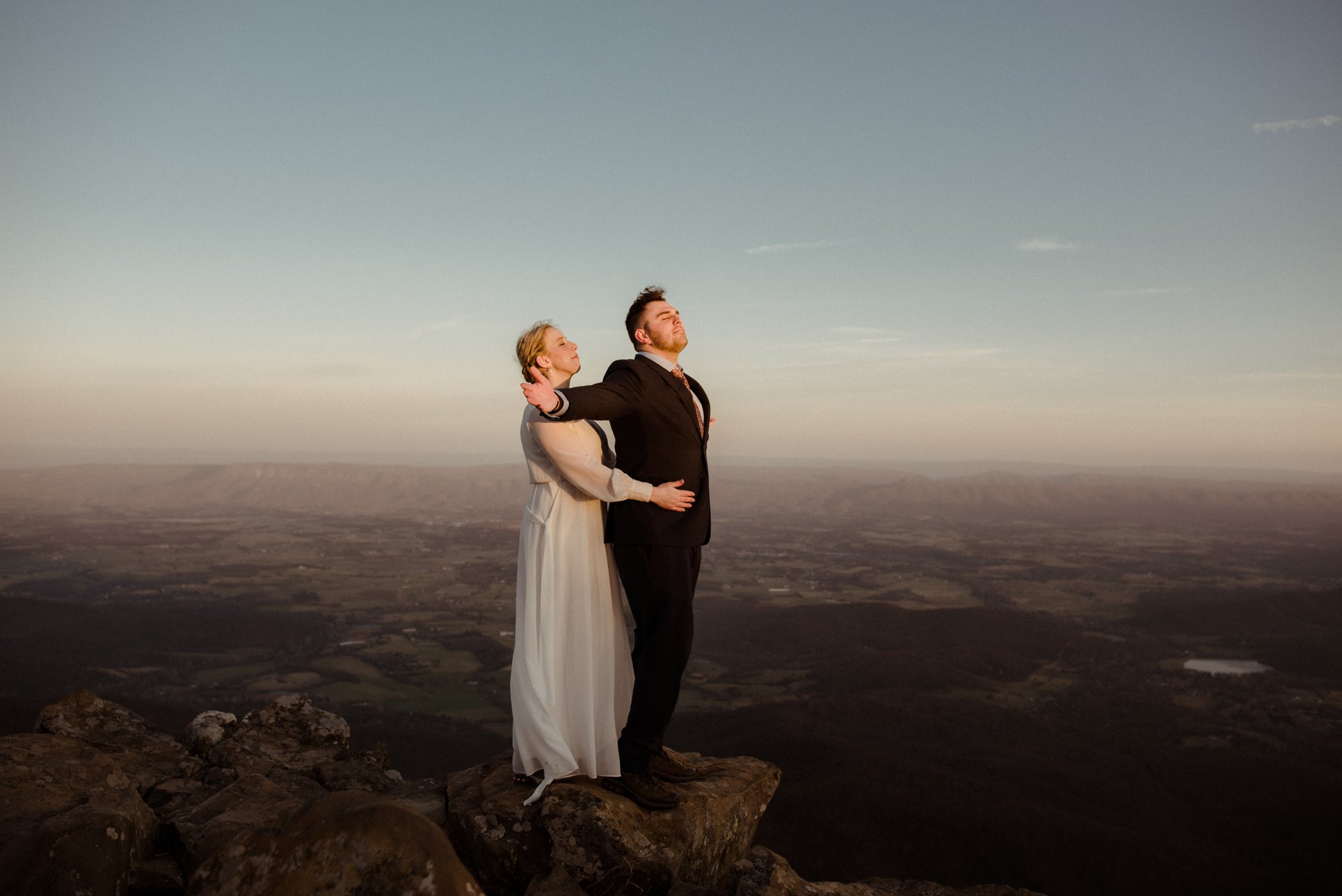 March Sunrise Hiking Elopement Ceremony with Friends and Family in Shenandoah National Park_68.jpg