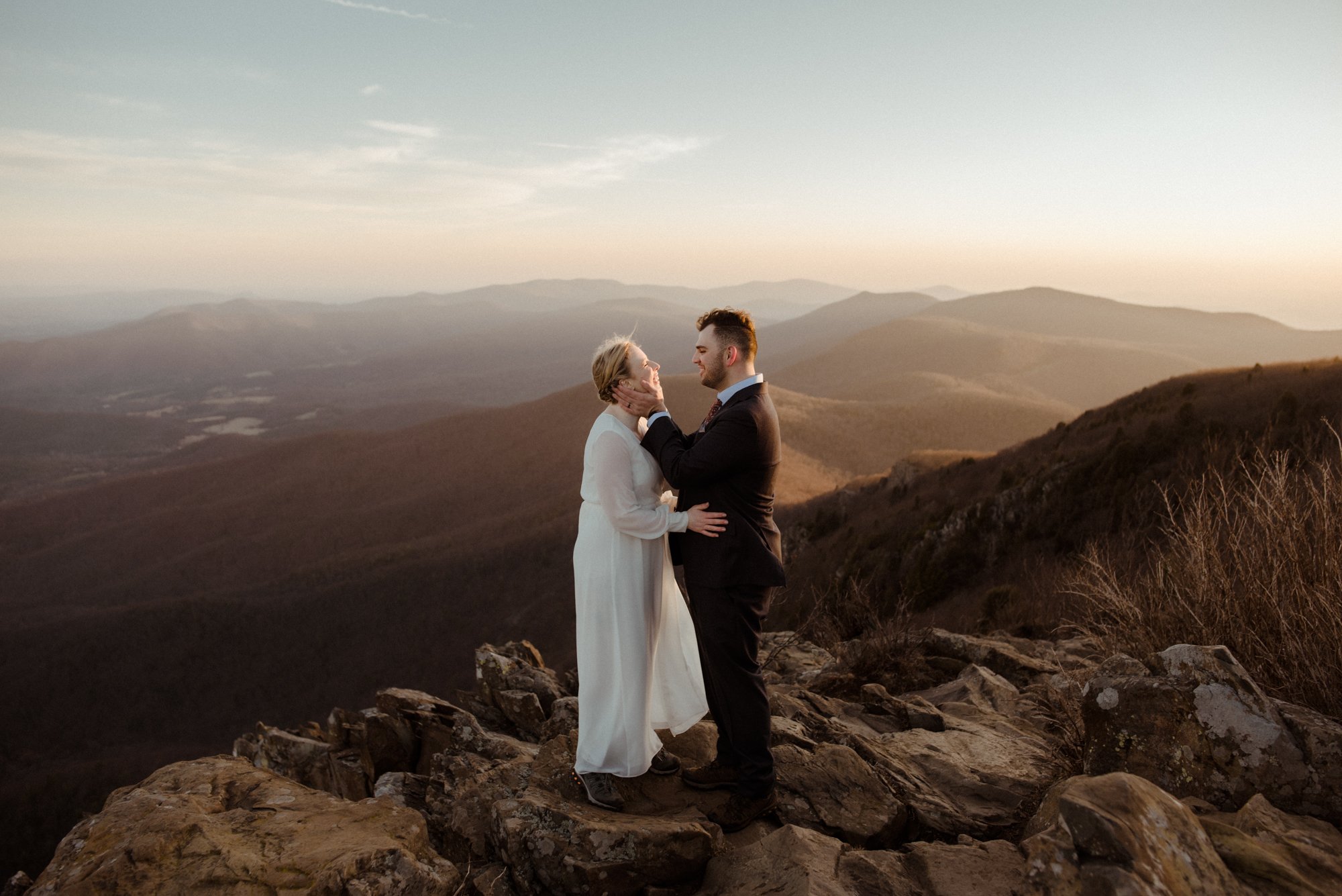 March Sunrise Hiking Elopement Ceremony with Friends and Family in Shenandoah National Park_72.jpg