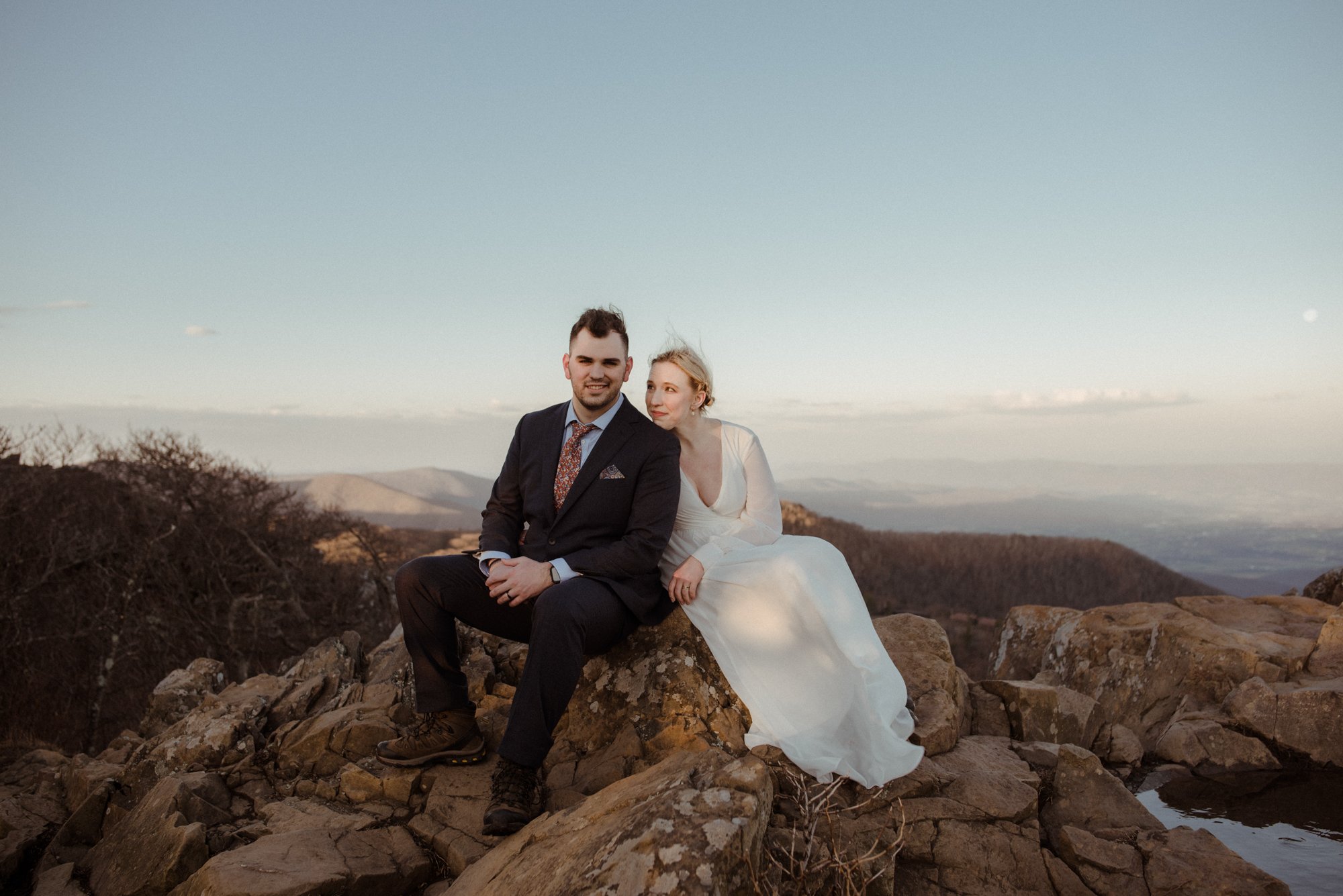 March Sunrise Hiking Elopement Ceremony with Friends and Family in Shenandoah National Park_83.jpg