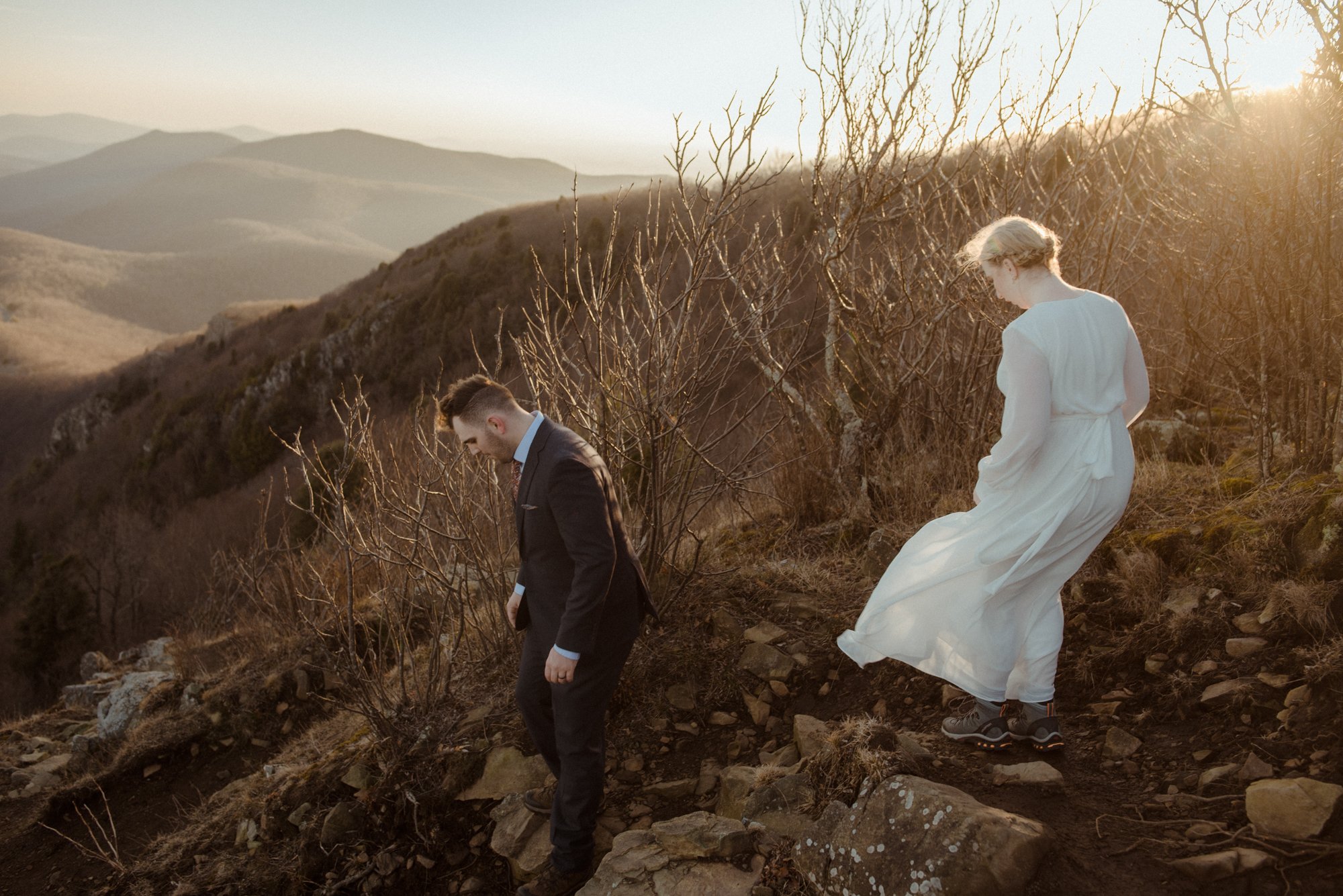 March Sunrise Hiking Elopement Ceremony with Friends and Family in Shenandoah National Park_91.jpg