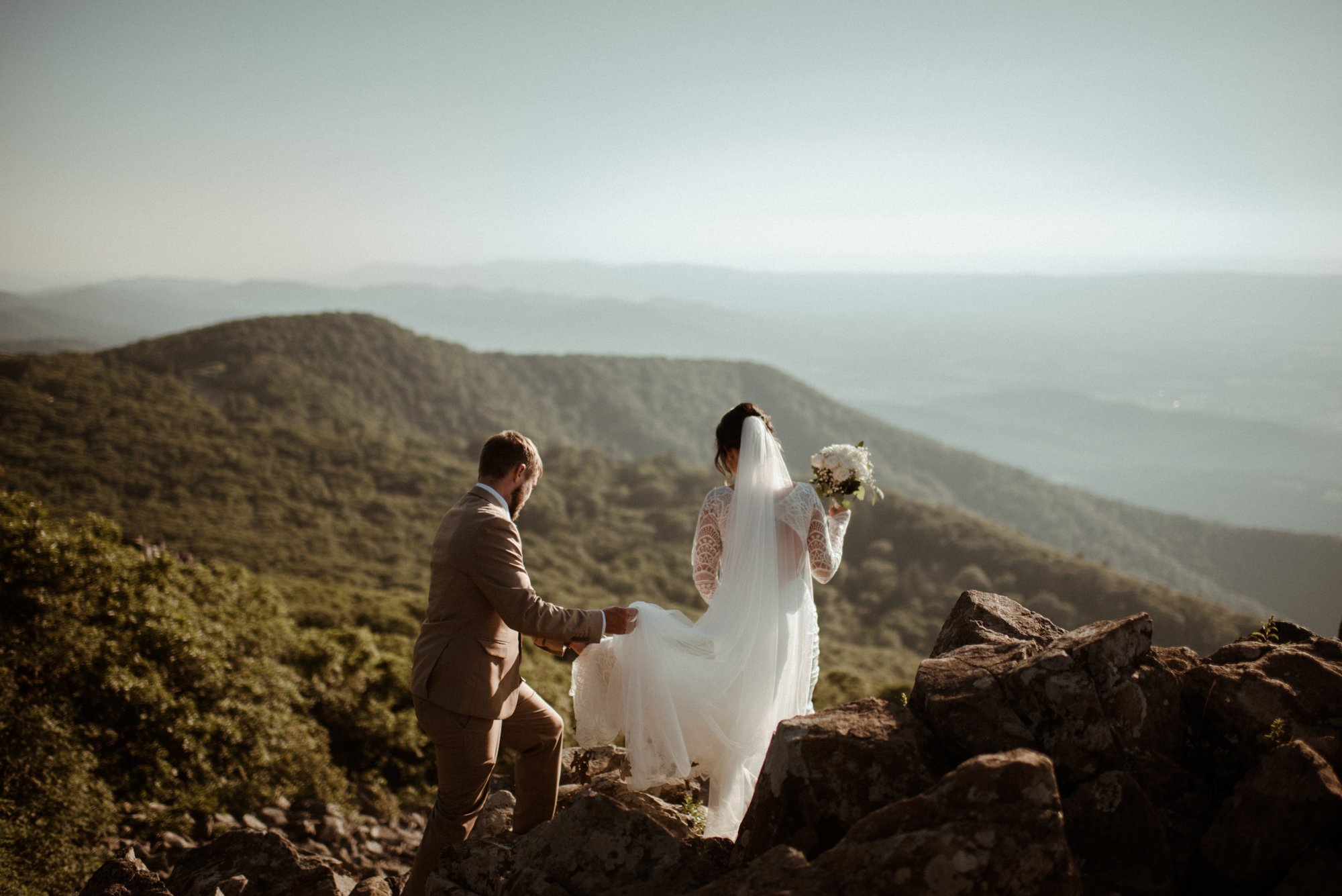 Sunset Elopement on Stony Man Summit in Shenandoah National Park - White Sails Creative Elopement Photography - July Elopement on the Blue Ridge Parkway_12.jpg