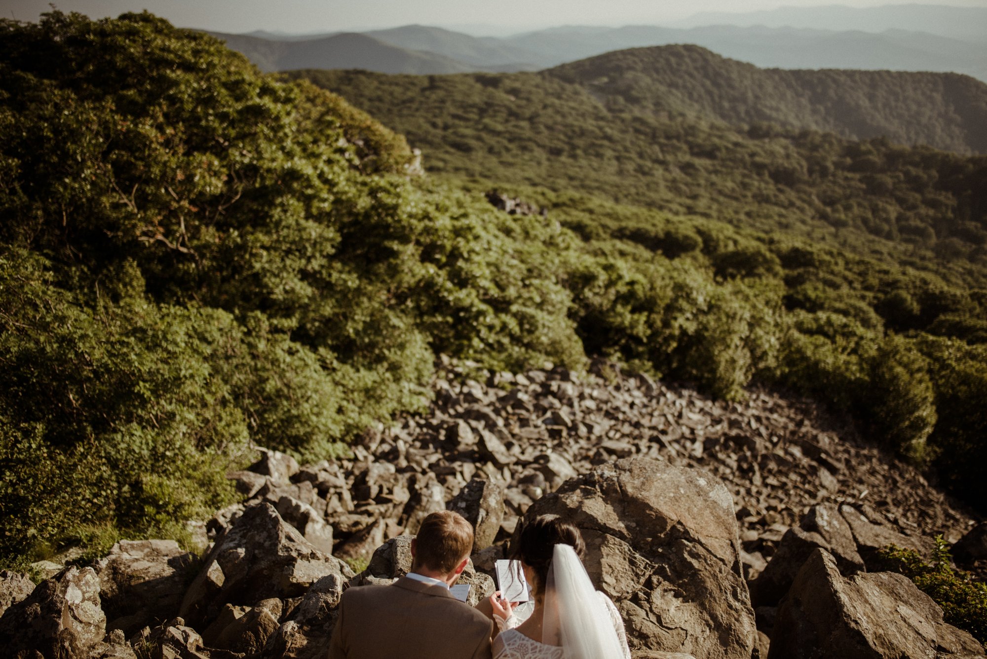 Sunset Elopement on Stony Man Summit in Shenandoah National Park - White Sails Creative Elopement Photography - July Elopement on the Blue Ridge Parkway_15.jpg