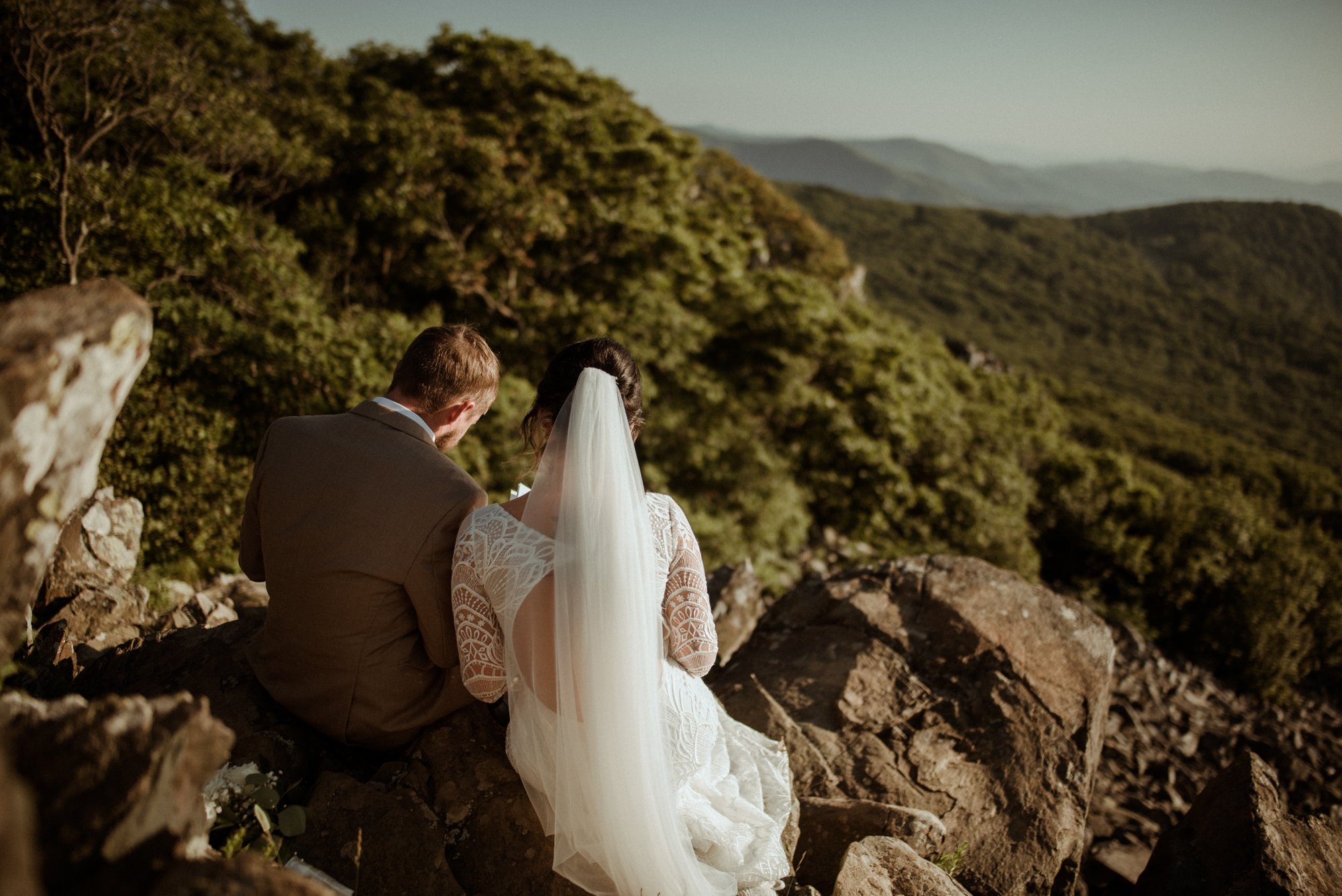 Sunset Elopement on Stony Man Summit in Shenandoah National Park - White Sails Creative Elopement Photography - July Elopement on the Blue Ridge Parkway_16.jpg