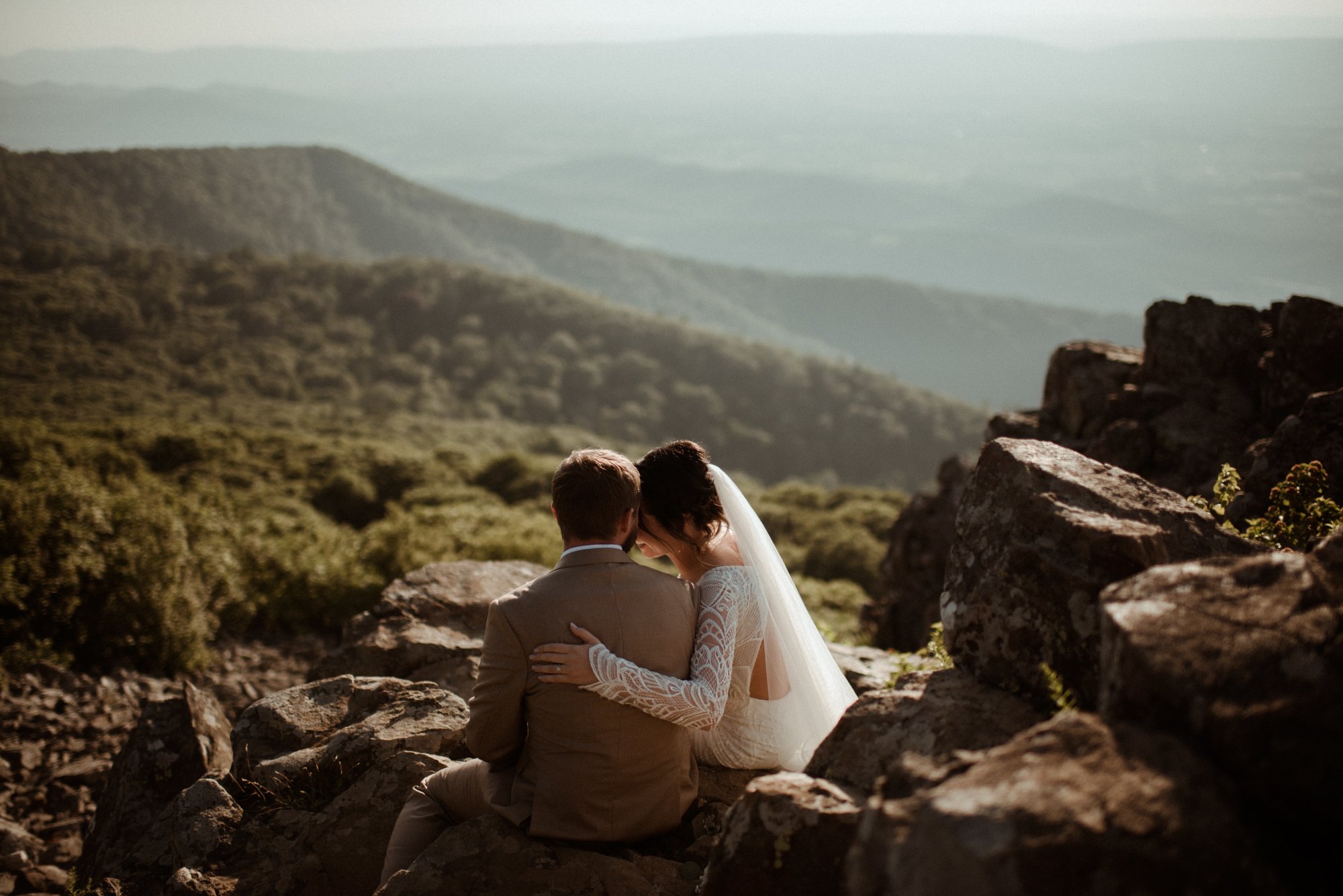 Sunset Elopement on Stony Man Summit in Shenandoah National Park - White Sails Creative Elopement Photography - July Elopement on the Blue Ridge Parkway_17.jpg