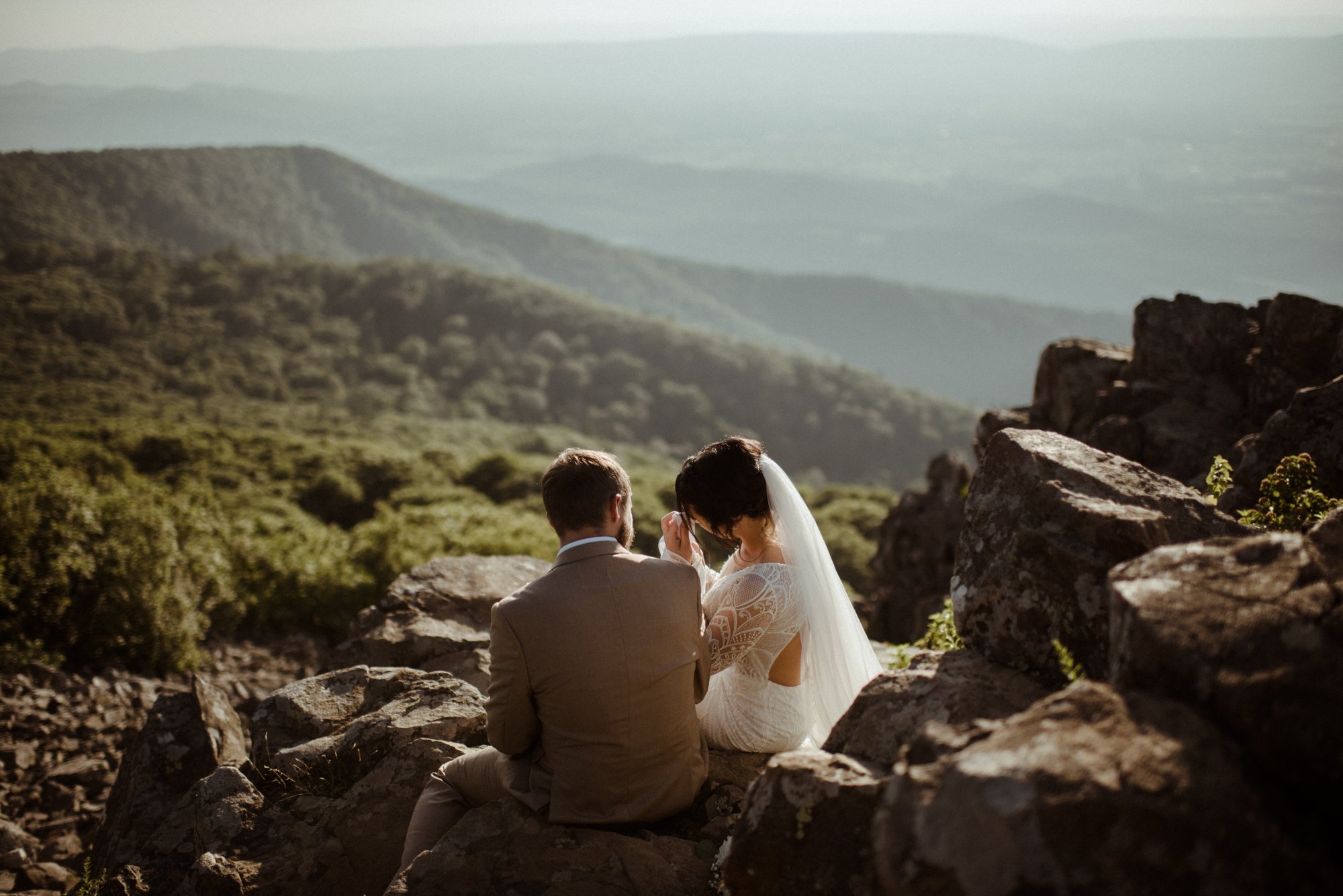 Sunset Elopement on Stony Man Summit in Shenandoah National Park - White Sails Creative Elopement Photography - July Elopement on the Blue Ridge Parkway_18.jpg