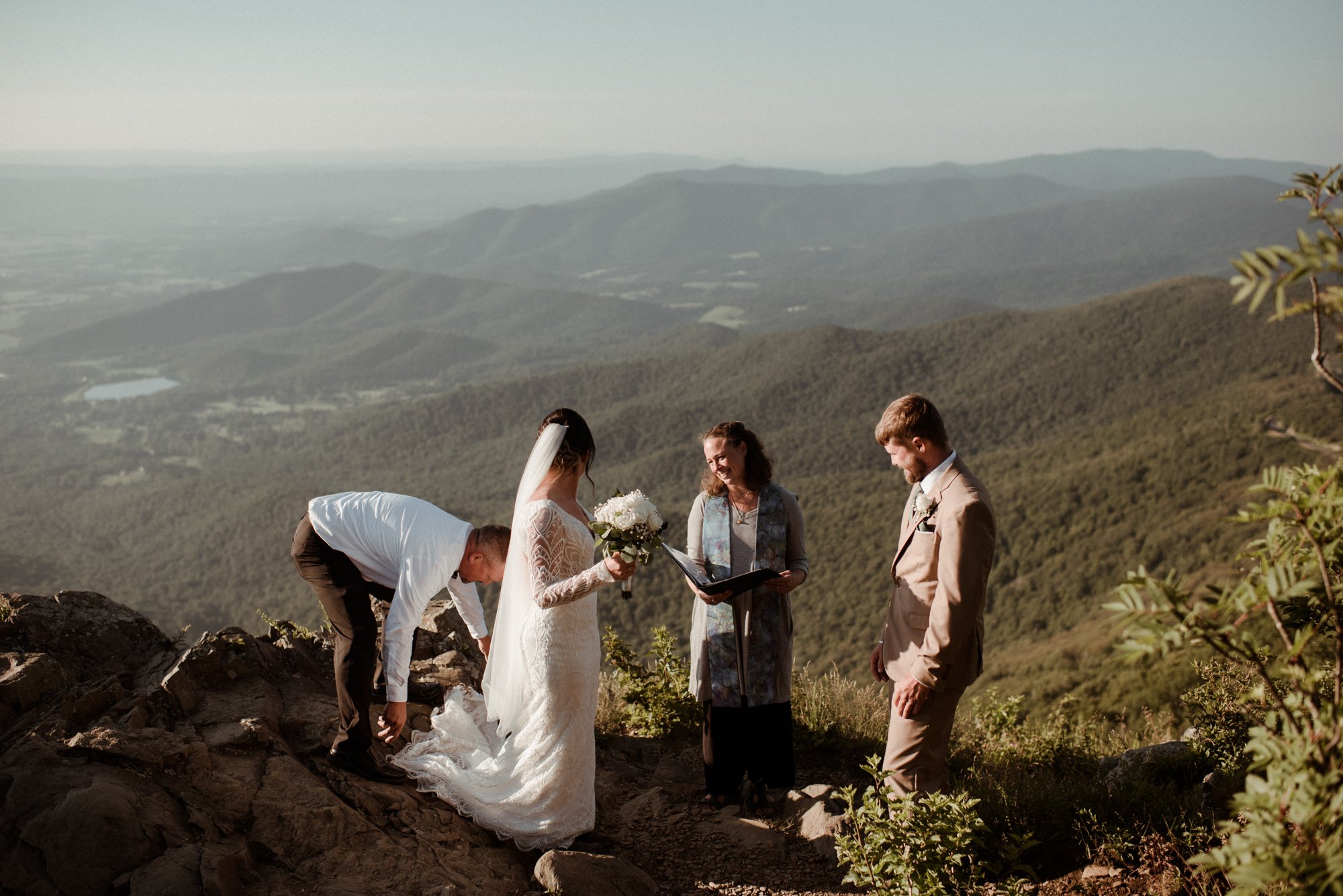 Sunset Elopement on Stony Man Summit in Shenandoah National Park - White Sails Creative Elopement Photography - July Elopement on the Blue Ridge Parkway_21.jpg