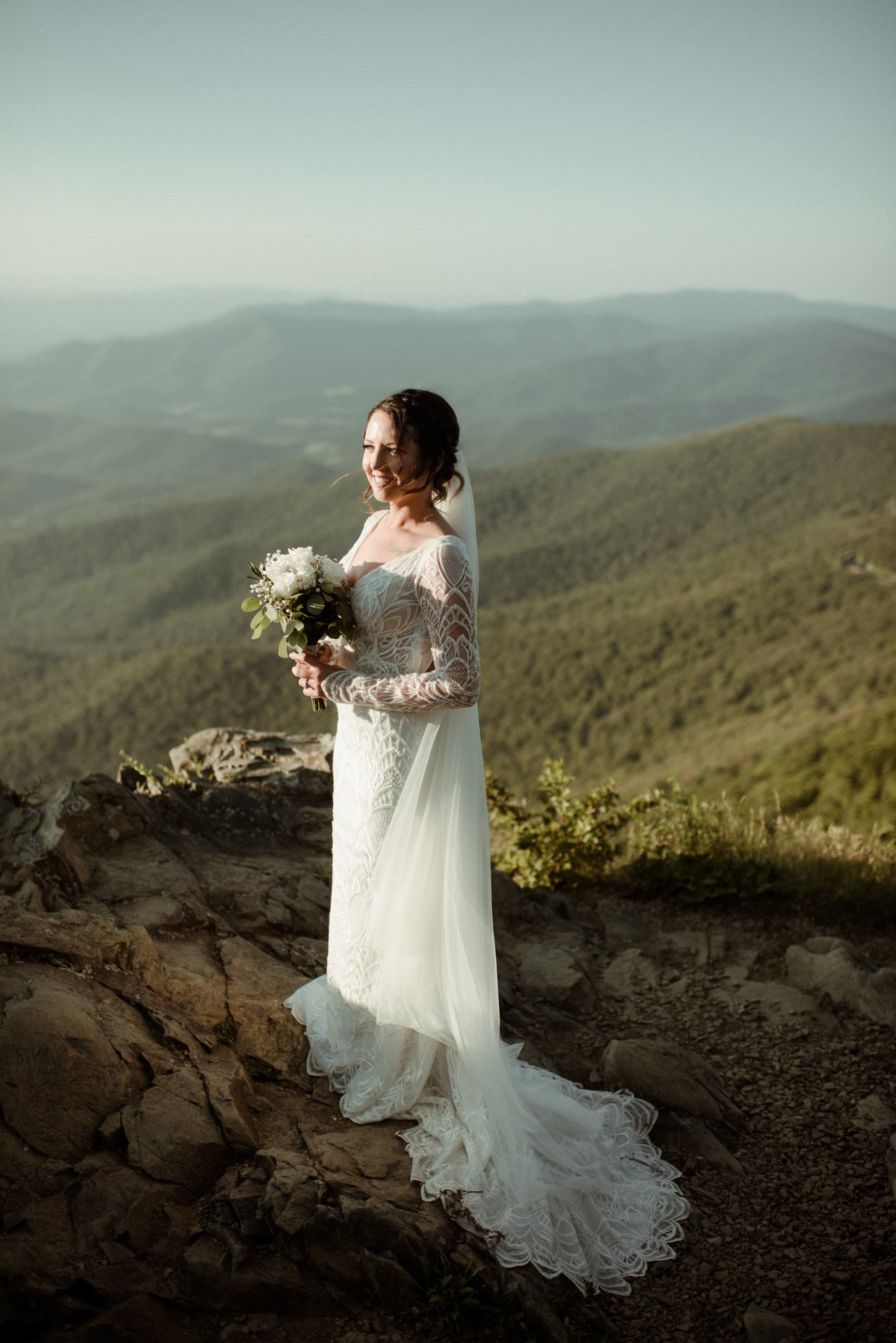 Sunset Elopement on Stony Man Summit in Shenandoah National Park - White Sails Creative Elopement Photography - July Elopement on the Blue Ridge Parkway_41.jpg