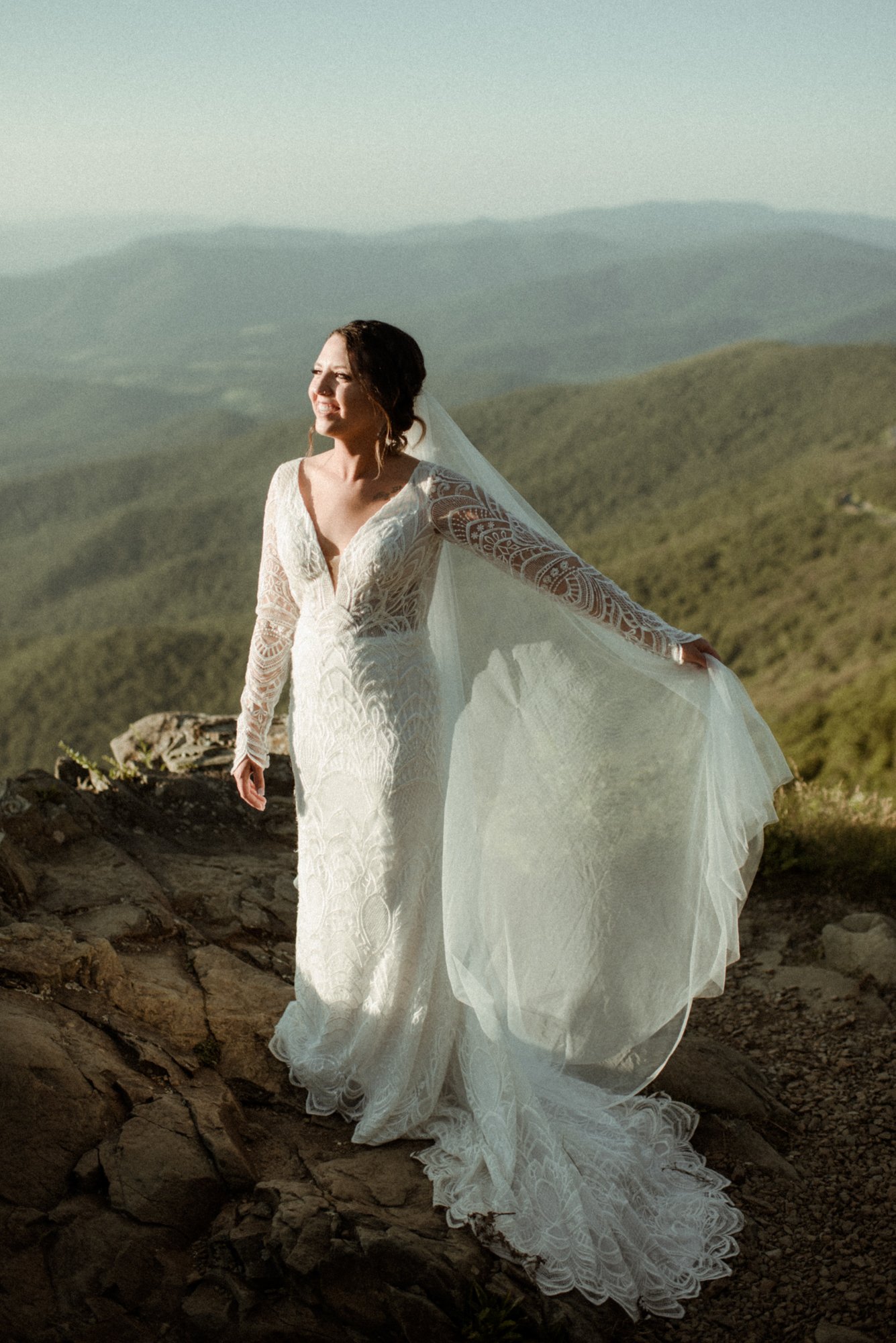 Sunset Elopement on Stony Man Summit in Shenandoah National Park - White Sails Creative Elopement Photography - July Elopement on the Blue Ridge Parkway_43.jpg