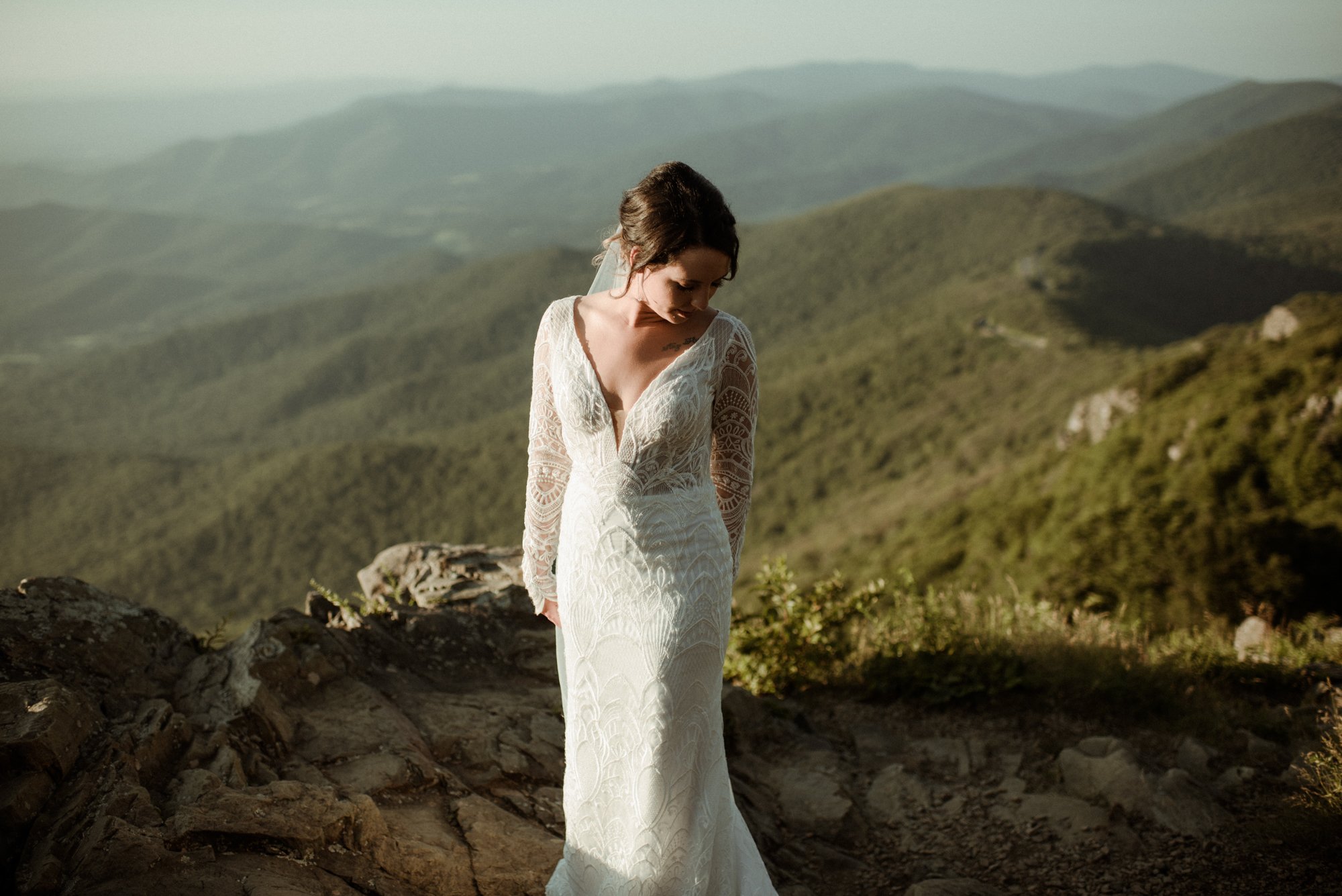 Sunset Elopement on Stony Man Summit in Shenandoah National Park - White Sails Creative Elopement Photography - July Elopement on the Blue Ridge Parkway_46.jpg