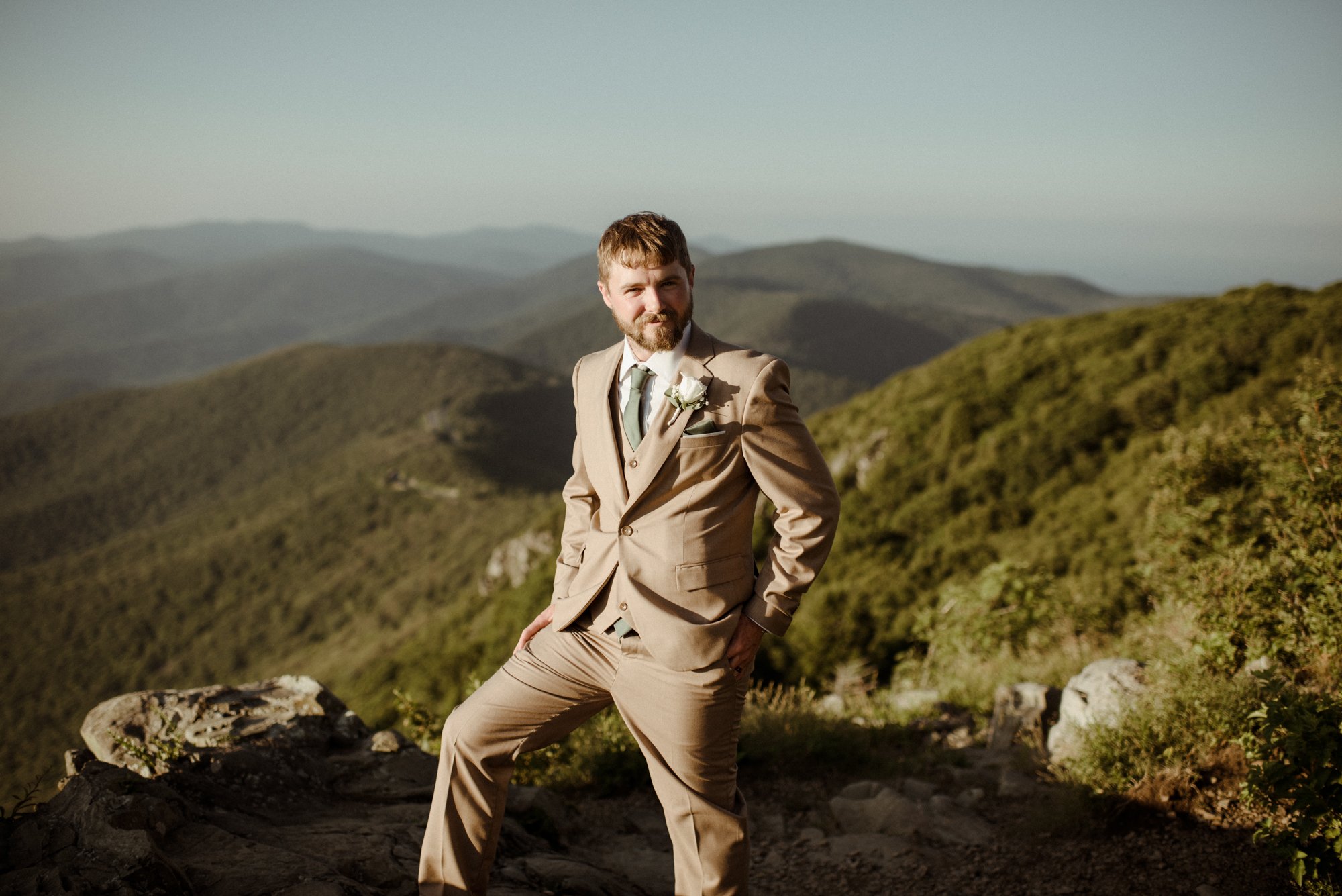 Sunset Elopement on Stony Man Summit in Shenandoah National Park - White Sails Creative Elopement Photography - July Elopement on the Blue Ridge Parkway_49.jpg