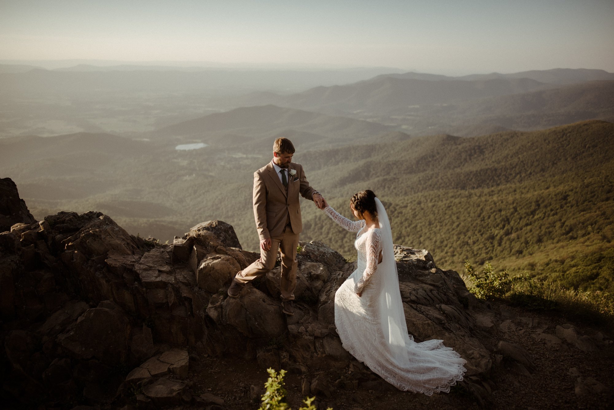 Sunset Elopement on Stony Man Summit in Shenandoah National Park - White Sails Creative Elopement Photography - July Elopement on the Blue Ridge Parkway_55.jpg