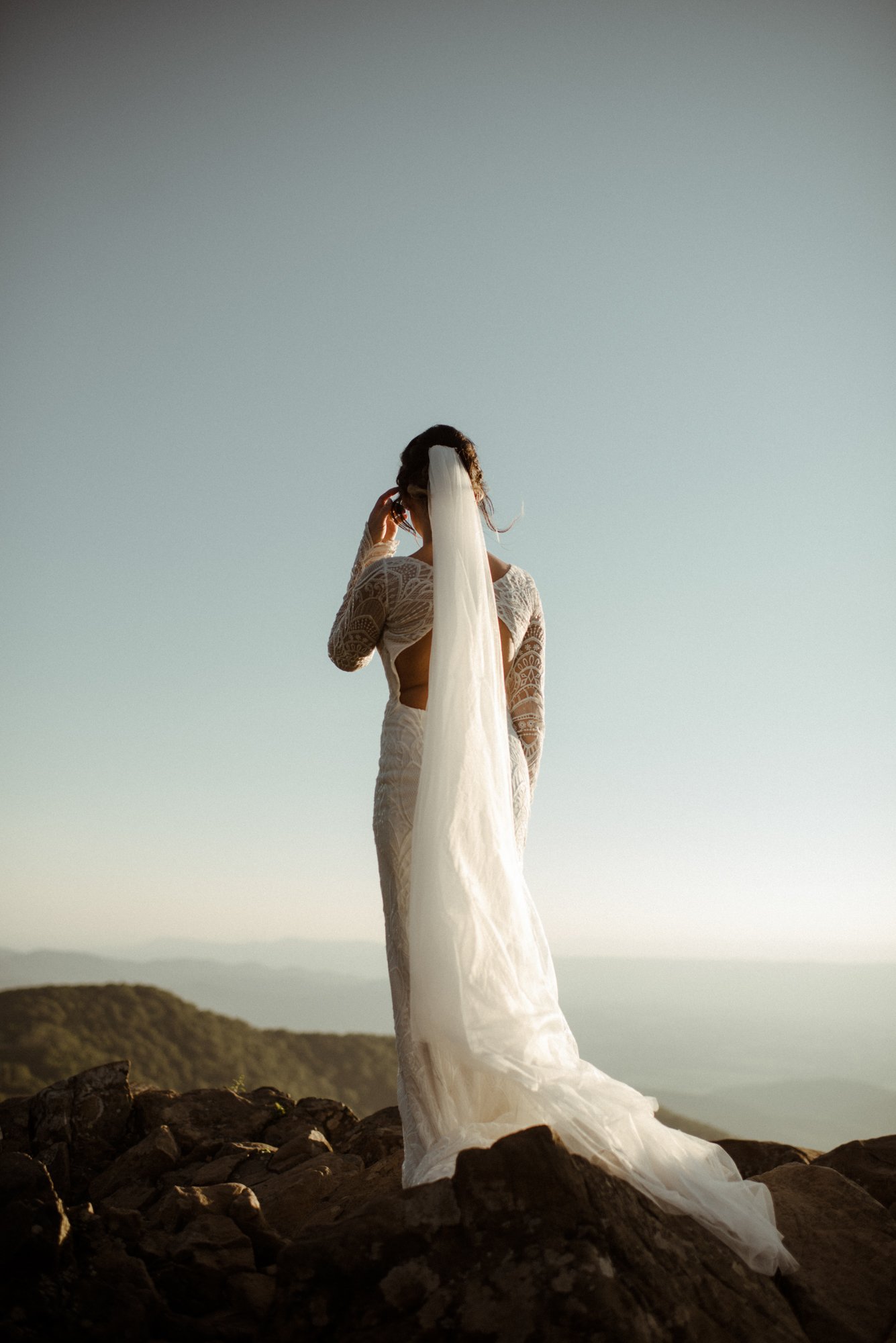 Sunset Elopement on Stony Man Summit in Shenandoah National Park - White Sails Creative Elopement Photography - July Elopement on the Blue Ridge Parkway_58.jpg