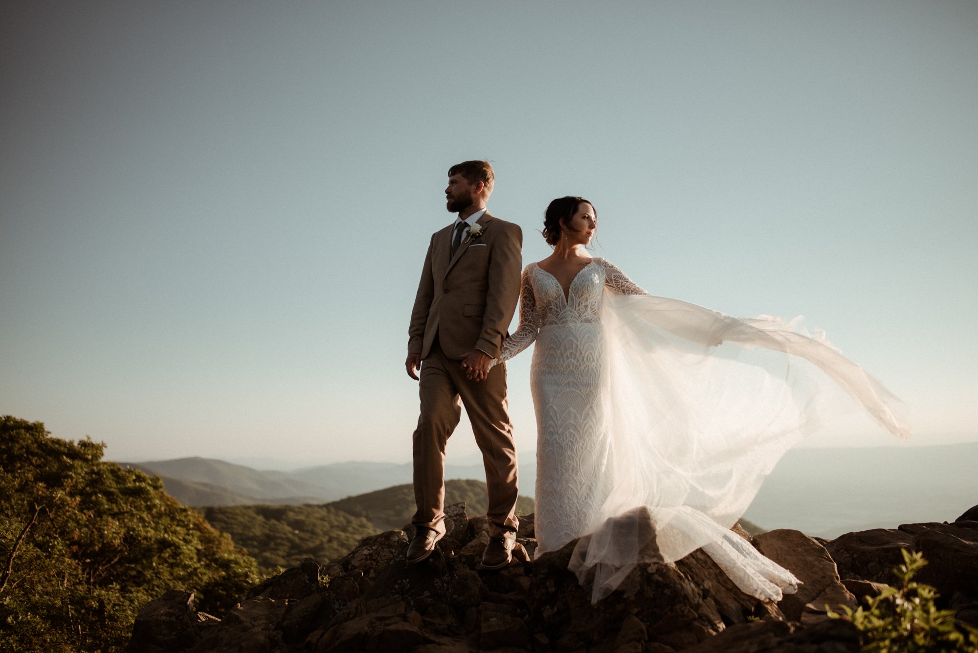 Sunset Elopement on Stony Man Summit in Shenandoah National Park - White Sails Creative Elopement Photography - July Elopement on the Blue Ridge Parkway_60.jpg