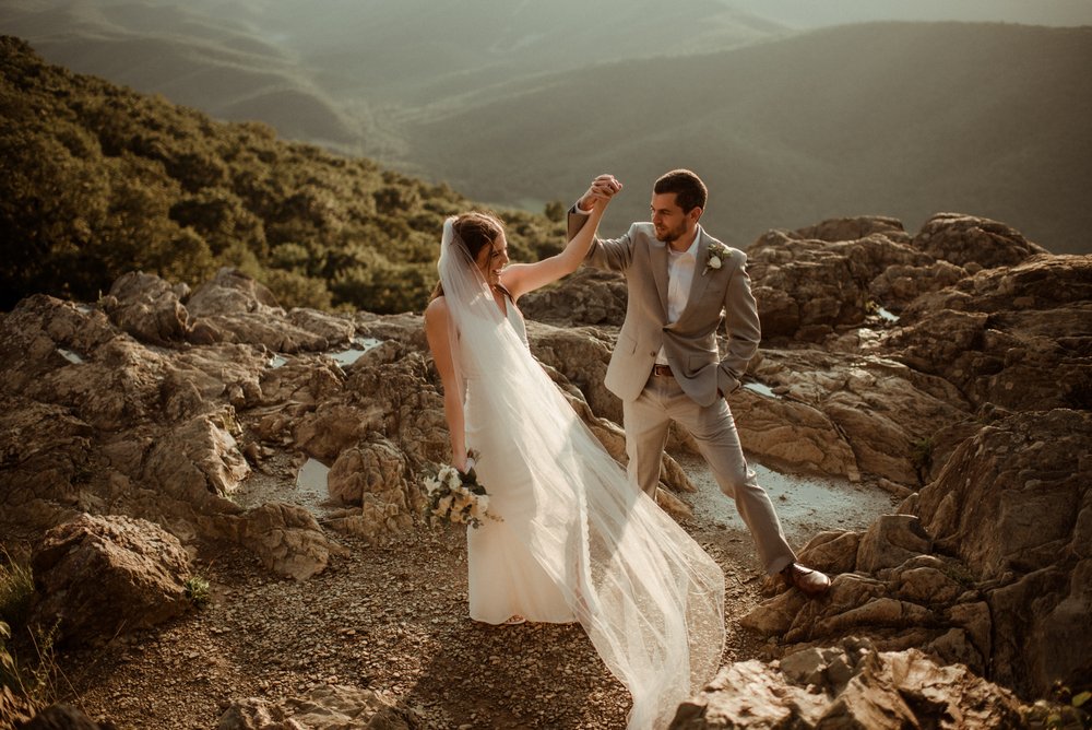 Sunset Elopement at Ravens Roost Overlook Blue Ridge Parkway Elopement Photographer in Virginia - White Sails Creative - Virginia Elopement Inspiration_71.jpg