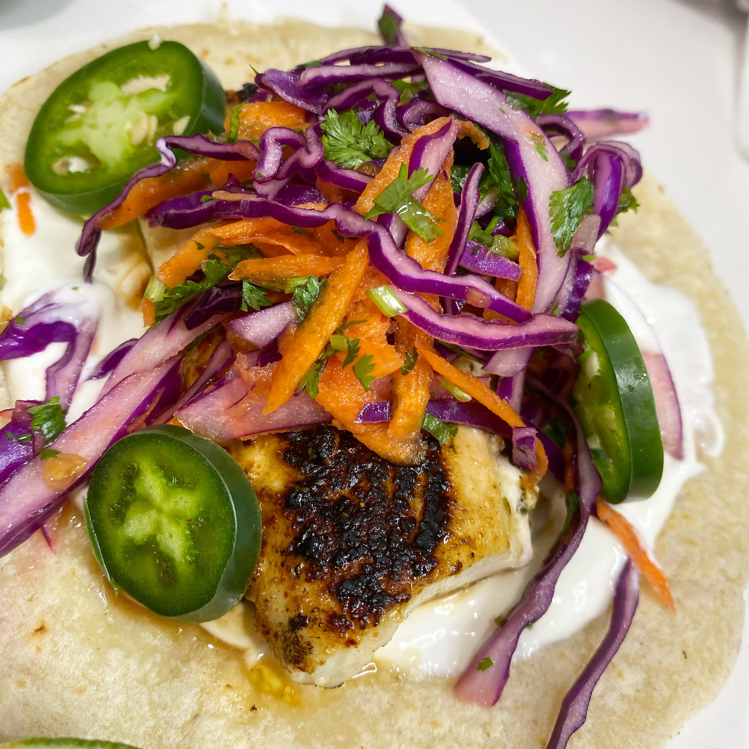 Pan Seared Fish Tacos with Cabbage and Carrot Pico Slaw - As Seen on Pride Law Firm IG LIVE