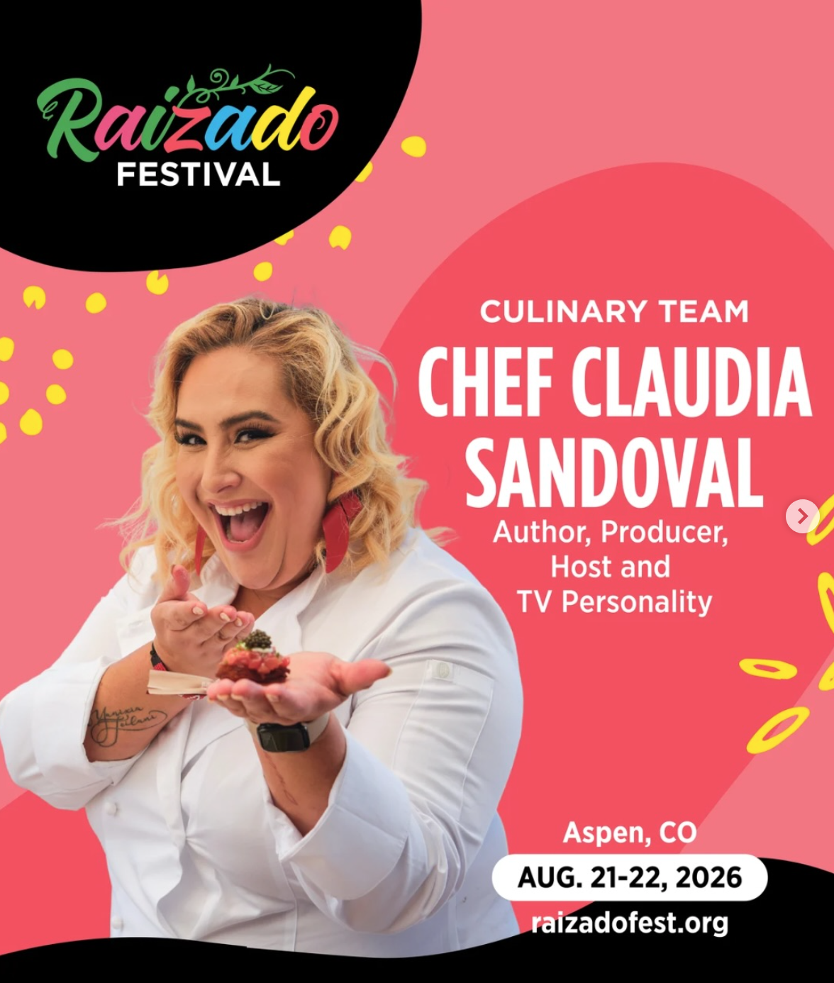 Chef Claudia to Participate in 5th Annual Raizado Festival in Aspen Colorado!