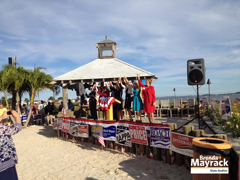 A rally for the county's women candidates in 2014 took place along Indian River Bay and featured Jill Biden, wife of Vice President Joe Biden.