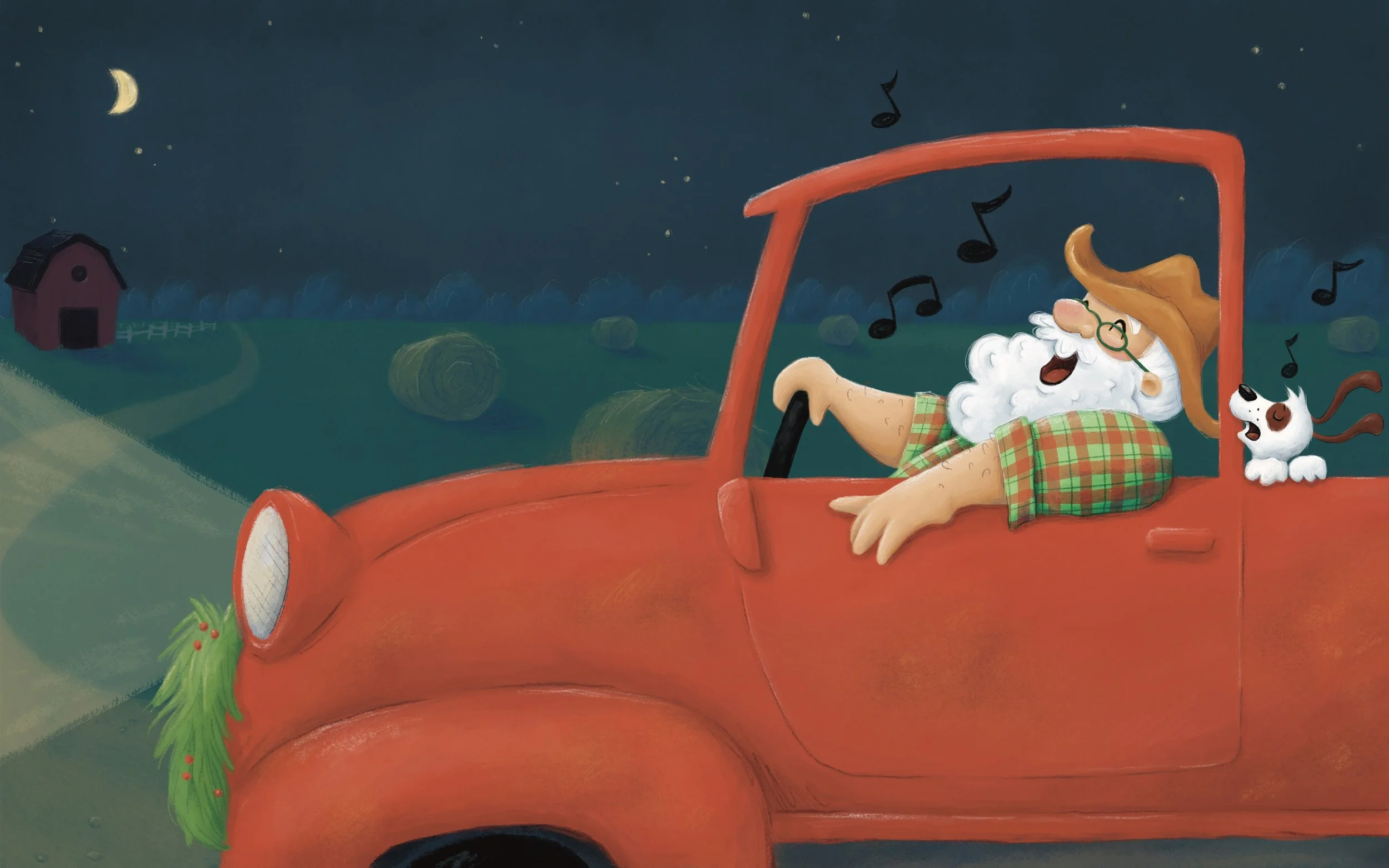 Spread from The Year Santa Drove a Pickup
