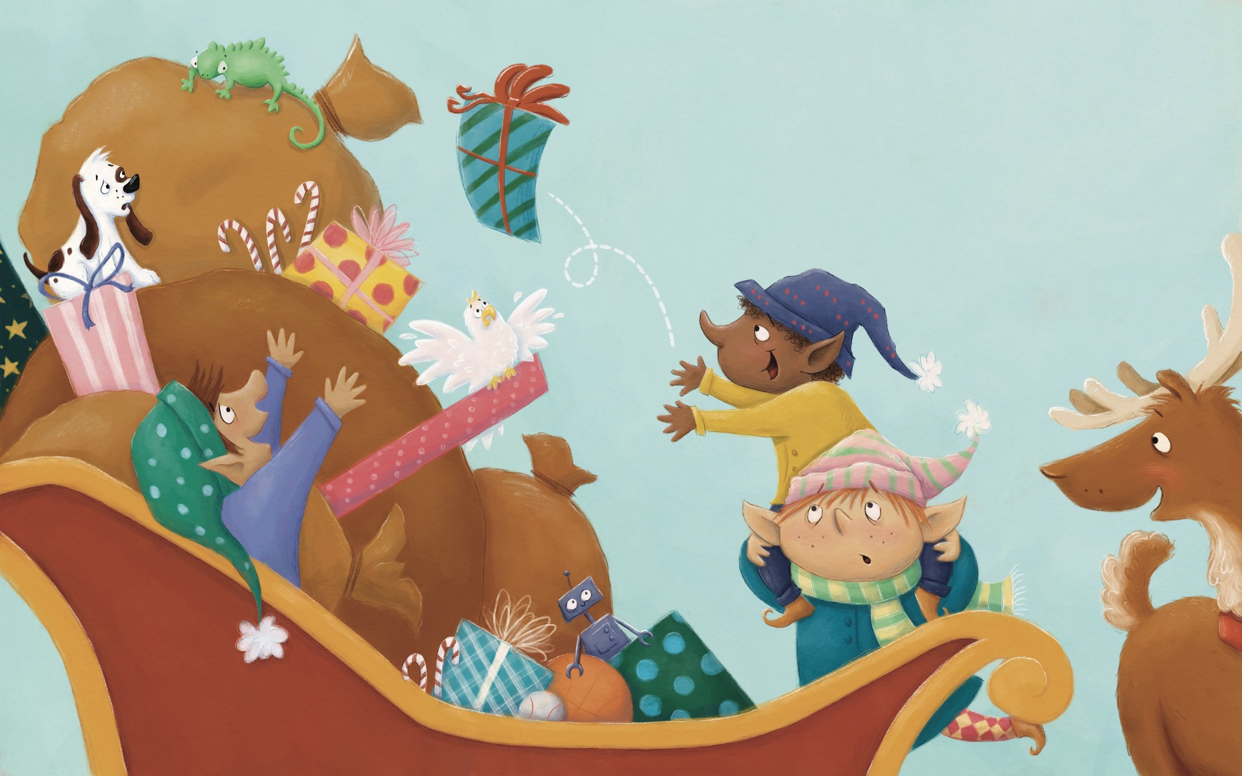 Spread from The Year Santa Drove A Pickup