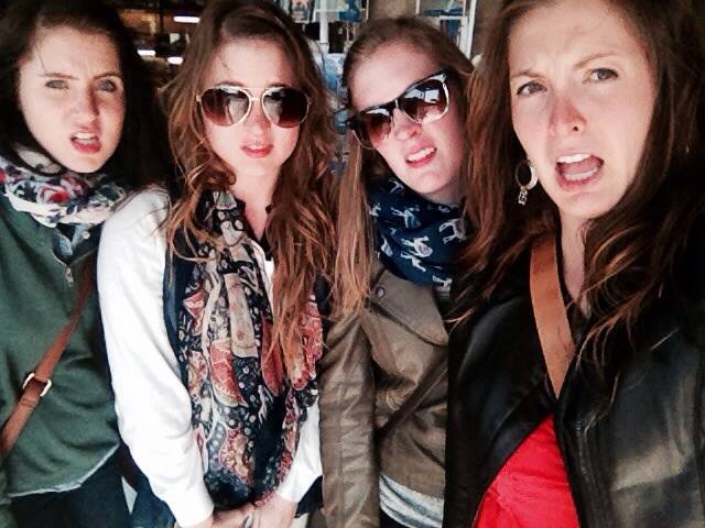 My friends and I at Poseidon's Temple experiencing heavy winds