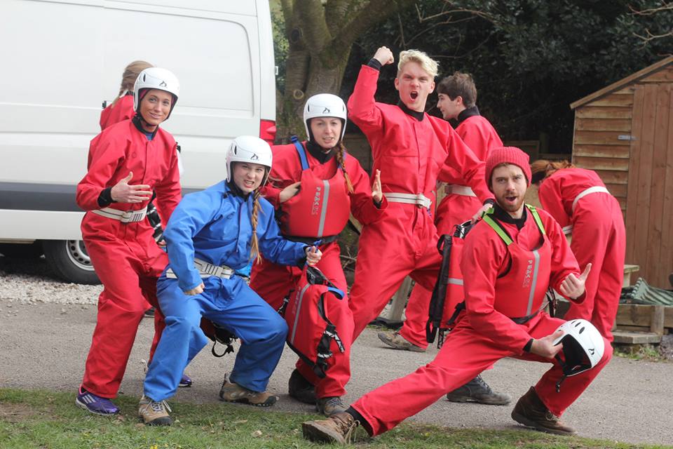 My friends and I from Harlaxton College about to go Ghyll Scrambling in the Lake District of England