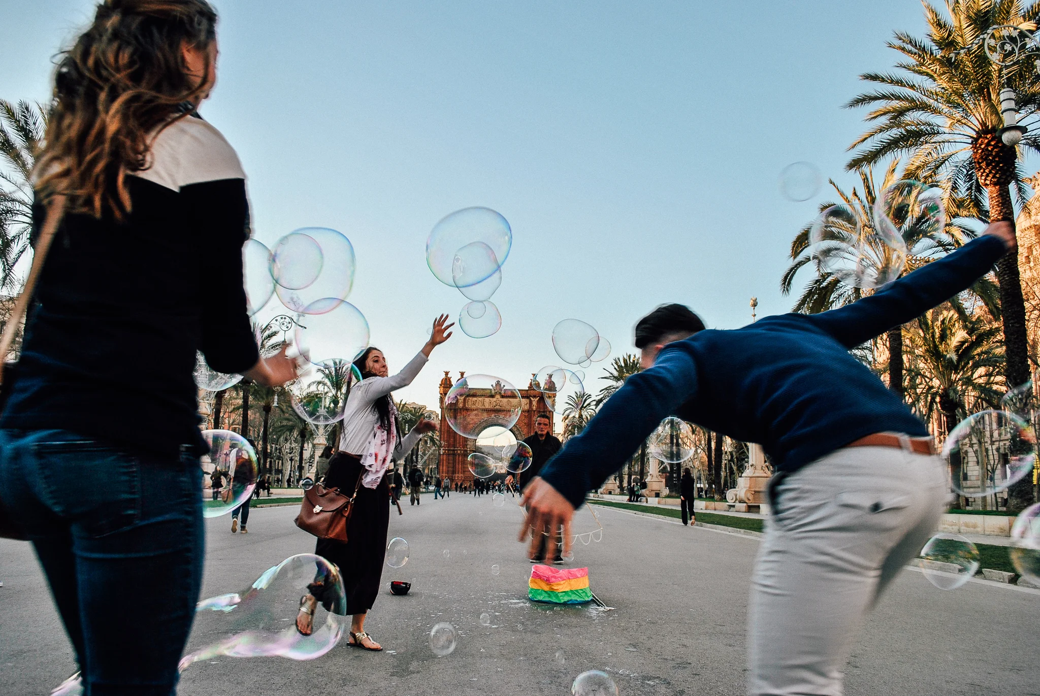 Chasing bubbles like kids in Barcelona!