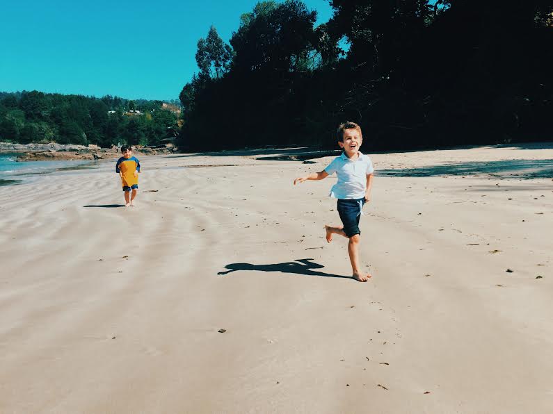 running on the beach