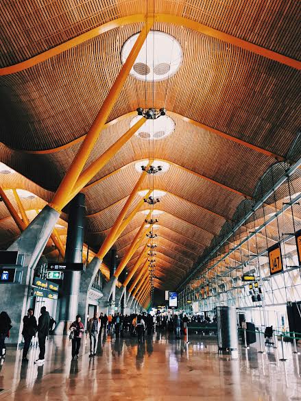 The Madrid airport where I walked around looking for wifi. At least I very much enjoyed its design.