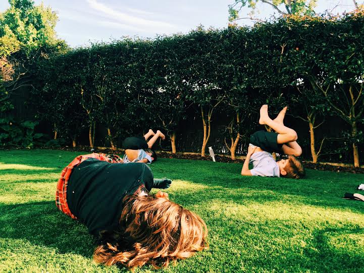 6.2 / 7:29 post meridiem // The kids were super energetic this evening probably because the day was so nice. They were tumbling and jumping all over each other having fun in their backyard. 