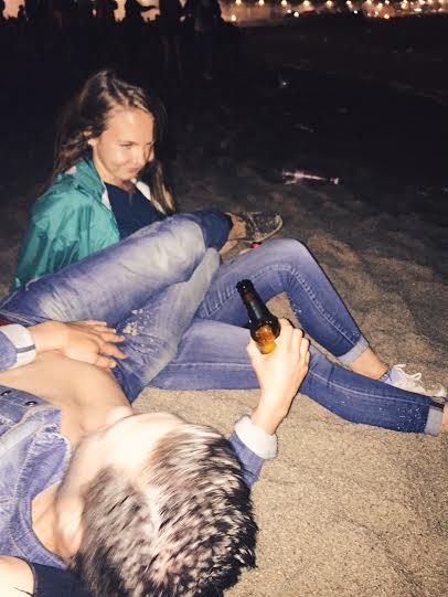 At 3:43 am, Tatiana and I were sitting on the edge of the beach in front of the ocean waves with some locals just hanging out and this guy stumbles backwards about 7 feet, almost out of nowhere, and literally trips backwards on Tatiana and falls over her. We couldn't stop laughing. We dubbed him Poseidon.