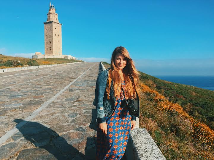 6.20 / 9:05 ante meridiem // A beautiful morning in front of the Tower of Hercules. This place is incredible. Wildflowers, stones, natural paths, the ocean, and an ancient, Roman lighthouse that is still being used today all surround me! 