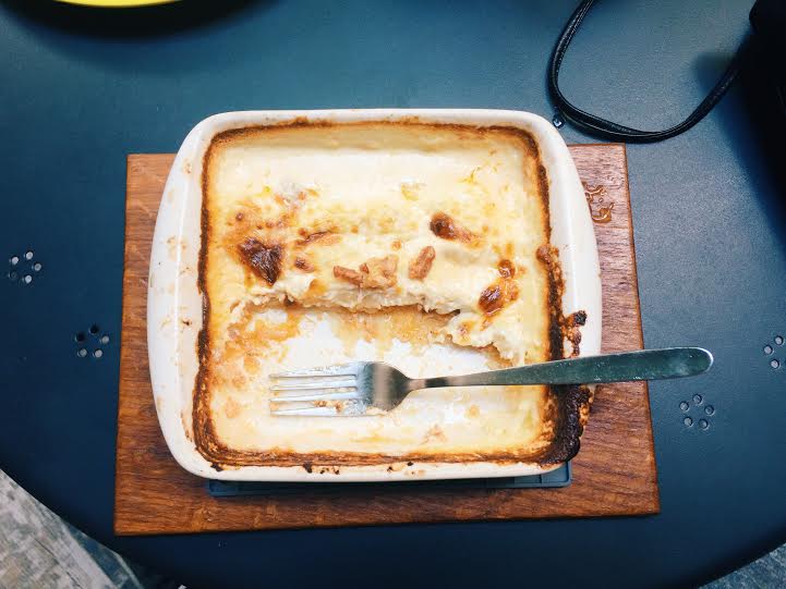 7.14 / 1:41 post meridiem // This is Strukli which is a local dish in Zagreb. It's made of locally made cottage cheese mixed with dough and baked. You can eat it sweet or savory. This dish was made with roasted peppers. ERHAMGERD. So good. 