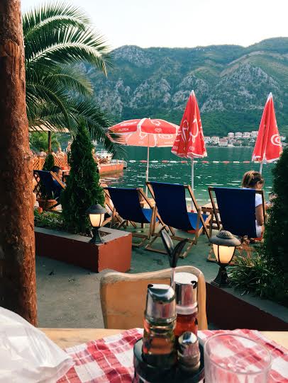 7.23 / 7:34 post meridiem // On my last day in Kotor, I grabbed breakfast with some friends and we 3 went to the beach for hours. Then we grabbed beer, ice-cream, and dinner. This was the view at dinnertime. It was really an amazing day. 