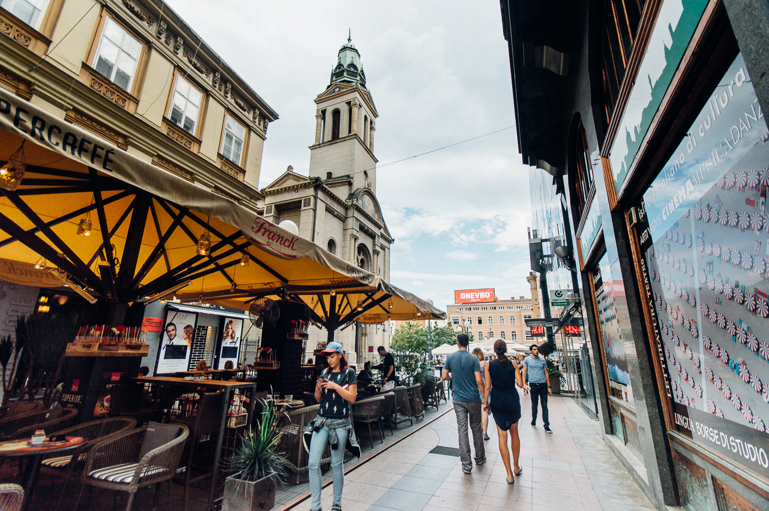 Walking the streets of Zagreb.