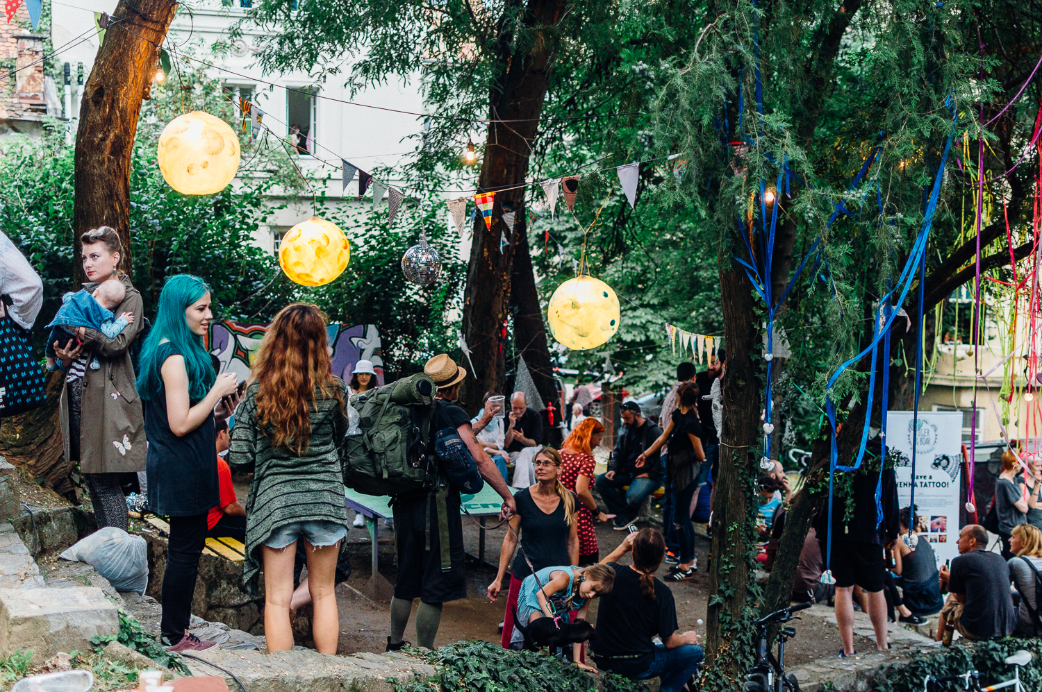 Crowd of hipsters