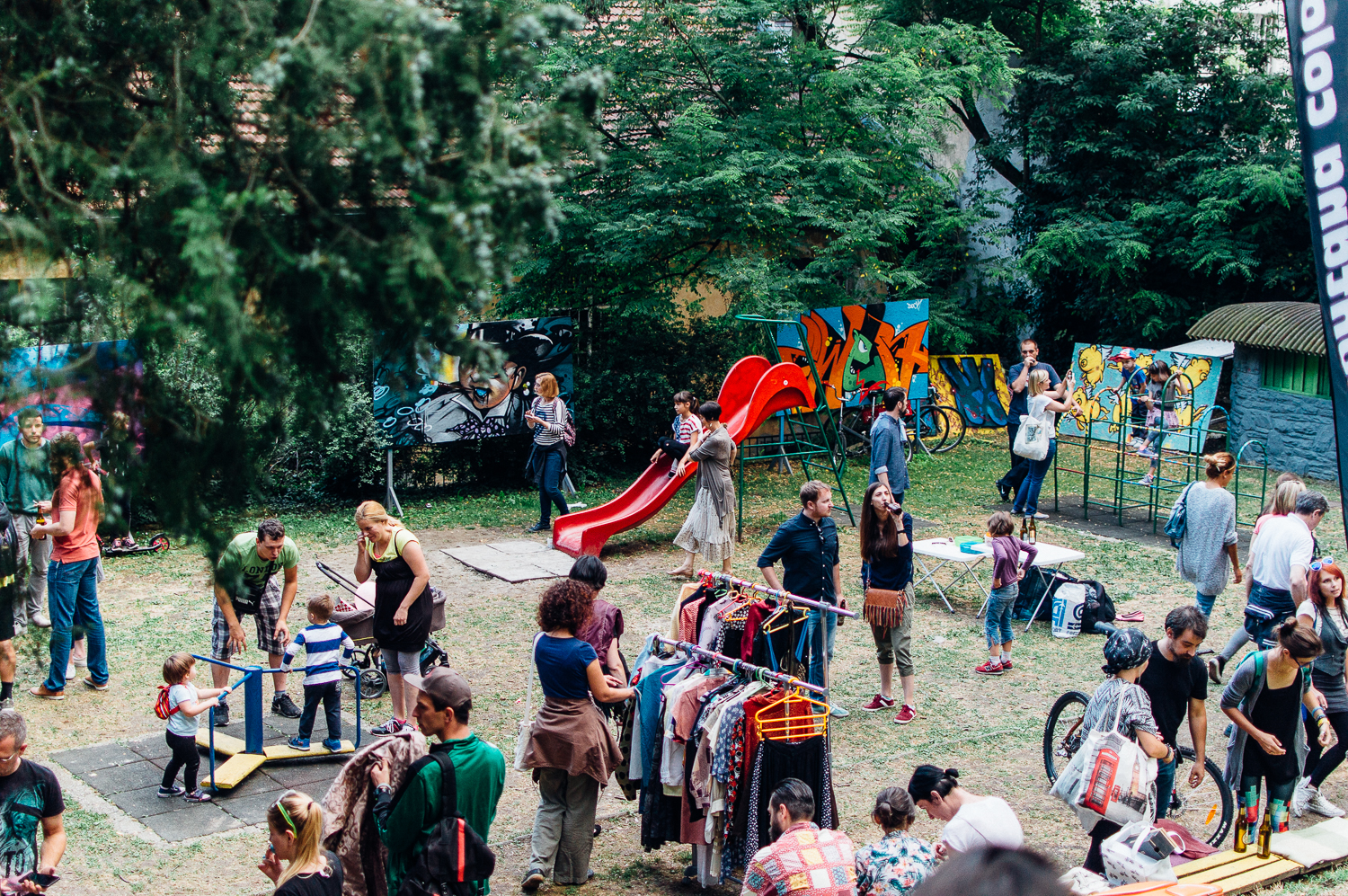 Family fun, vintage clothes, bikes, live music, and beer.