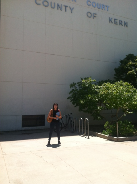 Outside of Kern County Superior Court last week listening to unlawful detainer cases