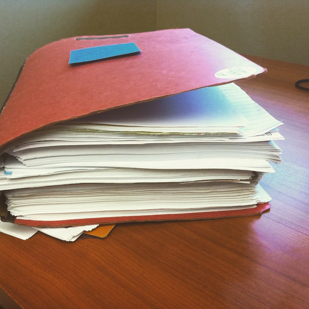 This is a case file for a client who is trying to adjust status to a permanent resident. This thing must have weighed around 10 lbs!