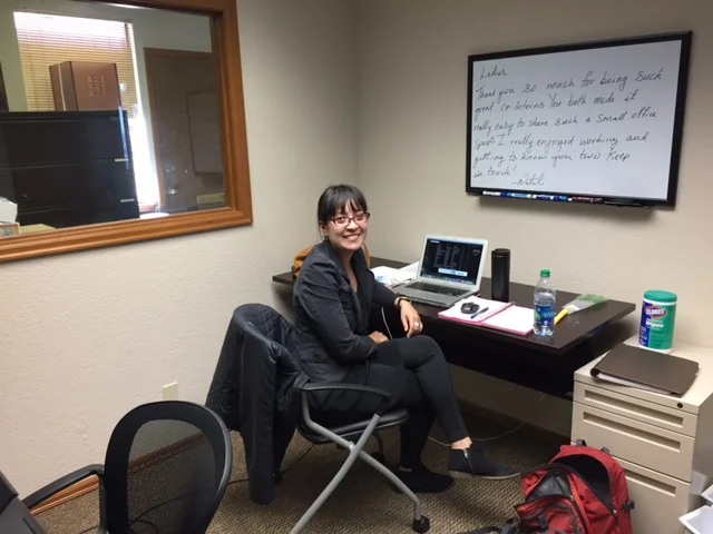 In the office as a volunteer attorney—the office is less than a couple miles away from the detention center.