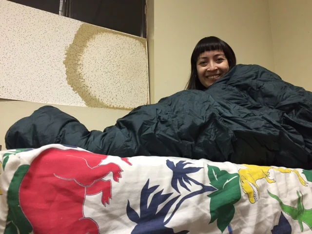 Oh hi there—it's just me sleeping on some T-Rex sheets in the DNA Monument Valley office.