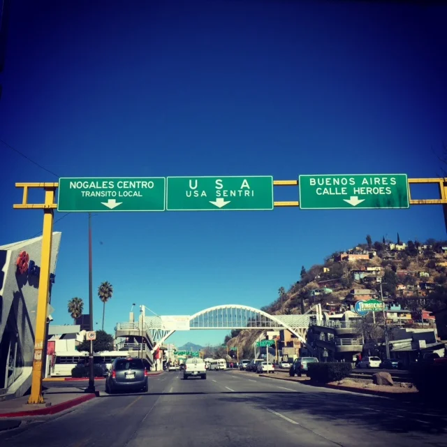 The view from Nogales, Mexico this weekend—where many migrants from all over Central America have crossed the border into the United States