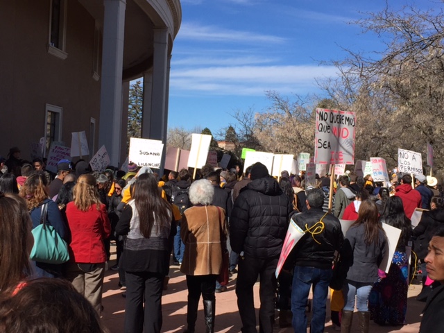 At a protest against the New Mexico REAL ID Driver's License bill