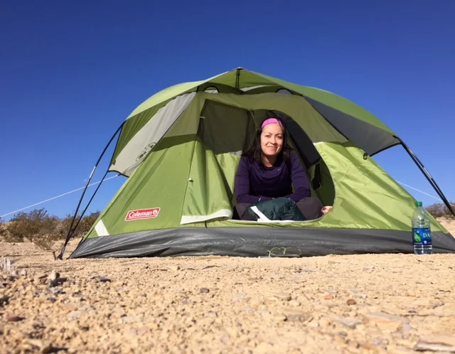 Camping on the Rio Grande just north of the US/Mexico border in Terlingua, Texas—days before starting work at the South Texas Detention Facility in Dilley, Texas