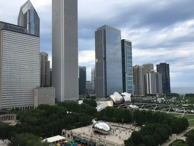 Greetings from Chicago: an aerial view of Cloud Gate, or the bean.