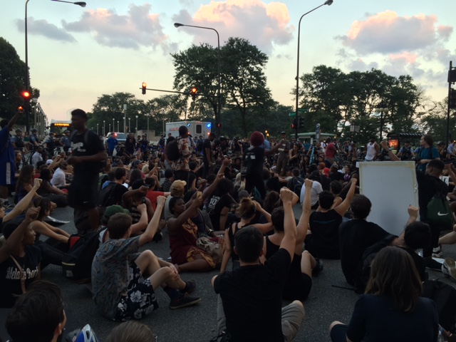 At a Black Lives Matter protest last night in downtown Chicago