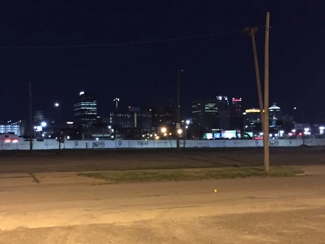 The Detroit skyline from the Corktown neighborhood