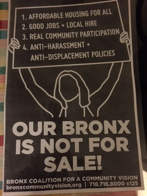 Community organizing in the South Bronx is something I have been fortunate to witness and interact with a bit. Adelante!